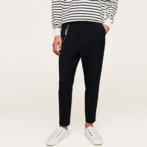 Zara black carrot fit trouser pants 34